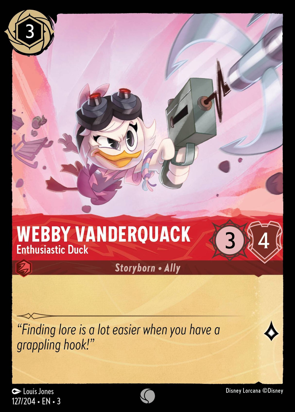 Disney Lorcana Into The Inklands 127/204 WEBBY VANDERQUACK Enthusiastic Duck