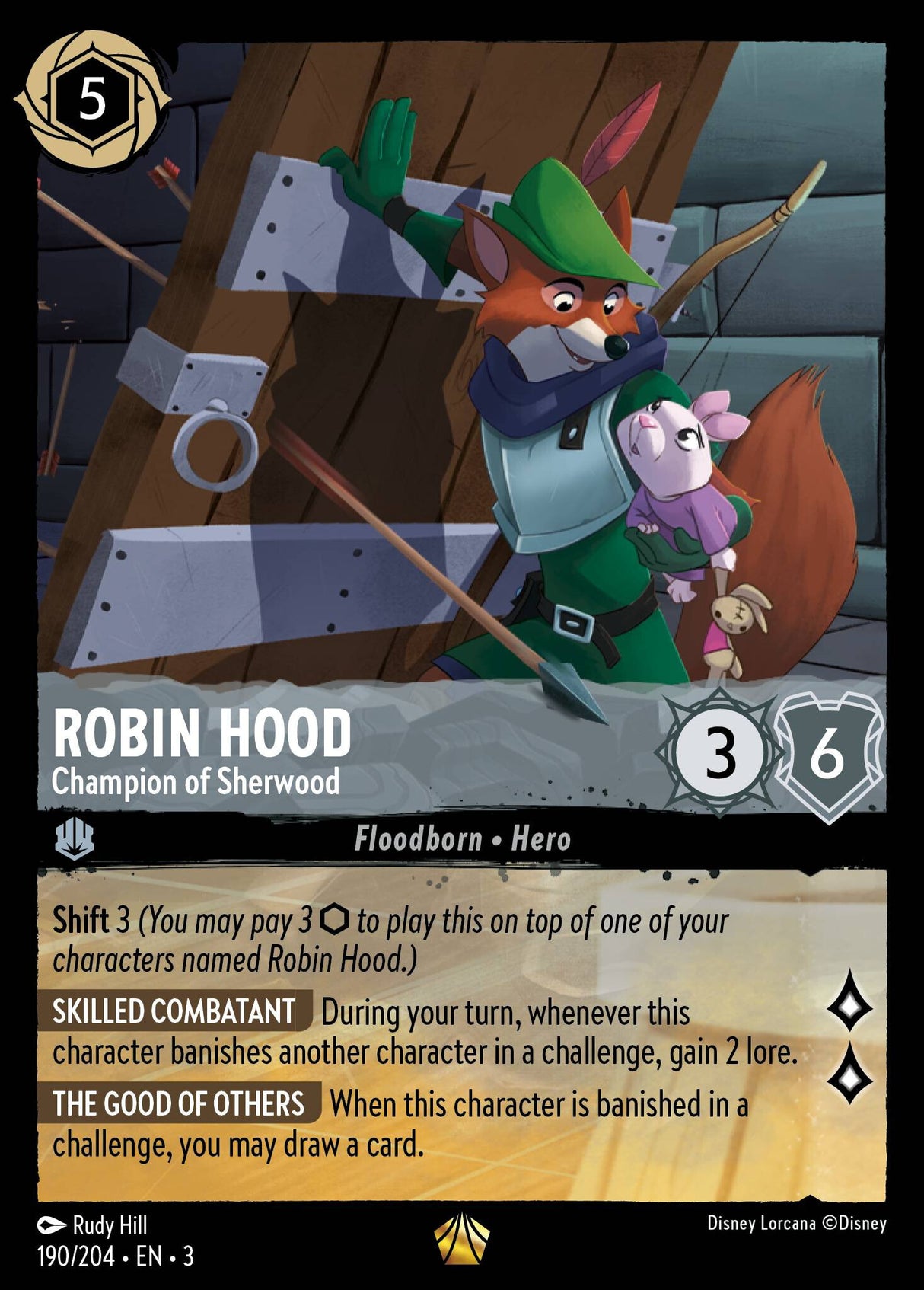 Disney Lorcana Into The Inklands 190/204 ROBIN HOOD Champion of Sherwood