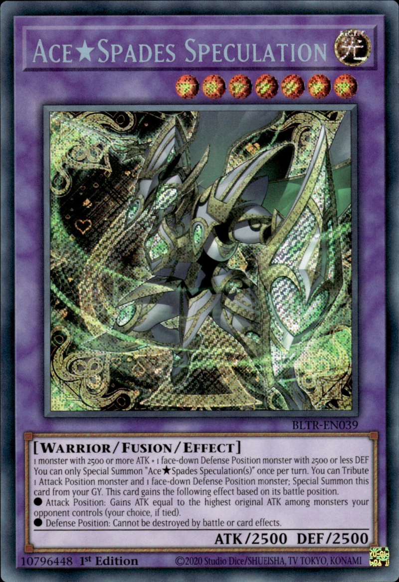 Battles Of Legend: Terminal Revenge BLTR-EN039 Ace★Spades Speculation Secret Rare