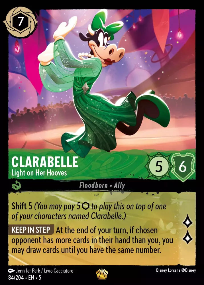 Disney Lorcana Shimmering Skies 084/204 Clarabelle - Light on Her Hooves Foil