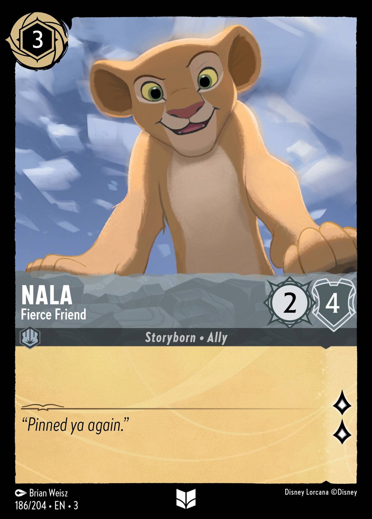 Disney Lorcana Into The Inklands 186/204 NALA Fierce Friend