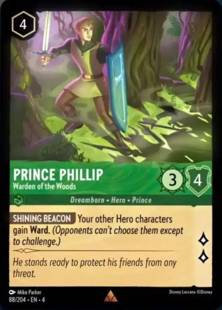 Disney Lorcana Ursula's Return 088/204 Prince Phillip - Warden of the Woods Foil