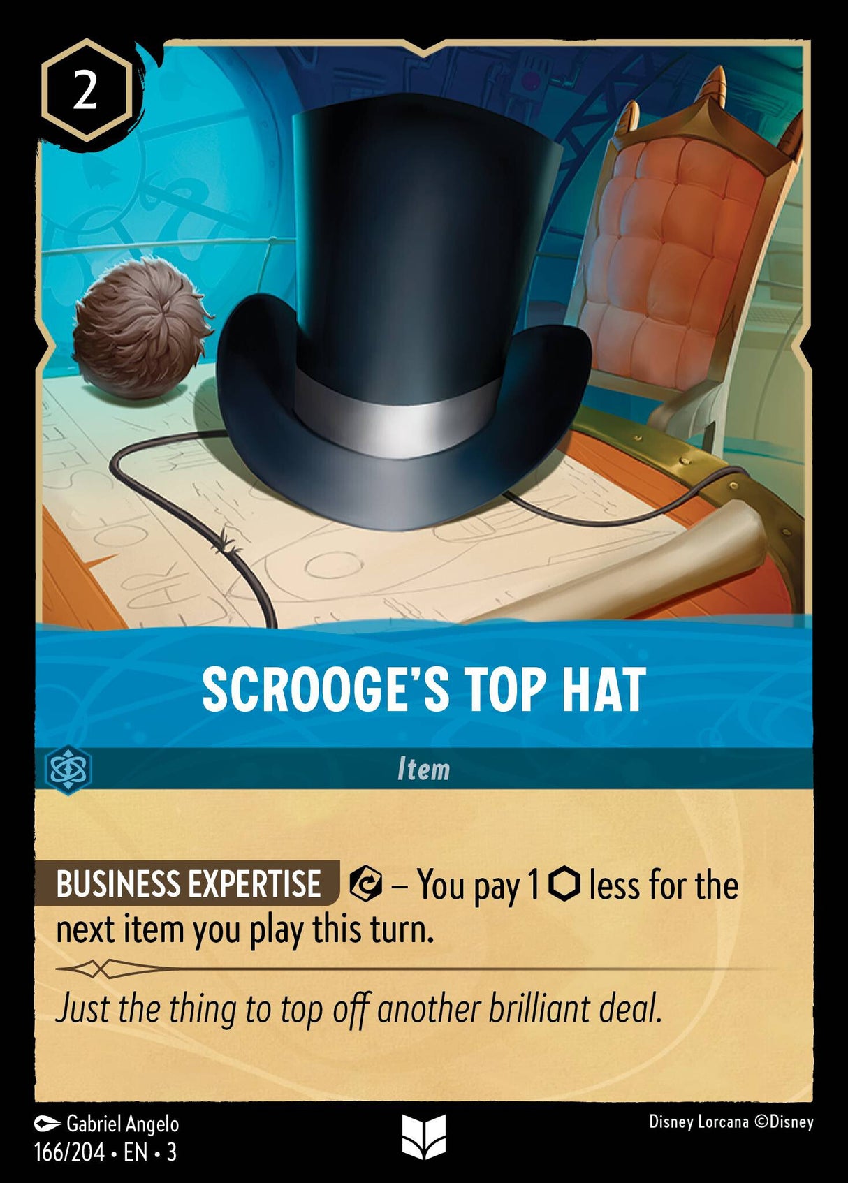 Disney Lorcana Into The Inklands 166/204 SCROOGE'S TOP HAT