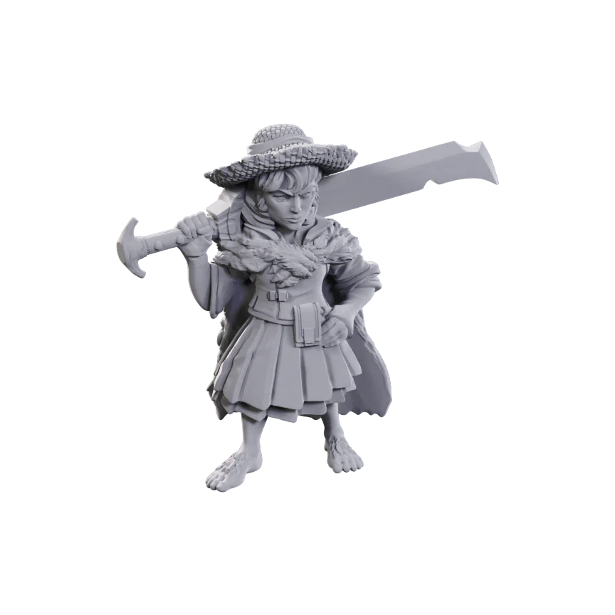 Female Halfling Magus Low-Level: Pathfinder Deep Cuts Unpainted Miniatures