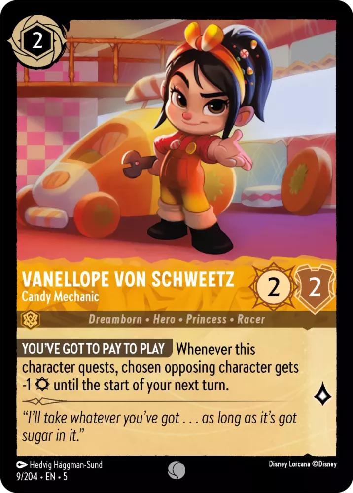 Disney Lorcana Shimmering Skies 009/204 Vanellope Von Schweetz - Candy Mechanic