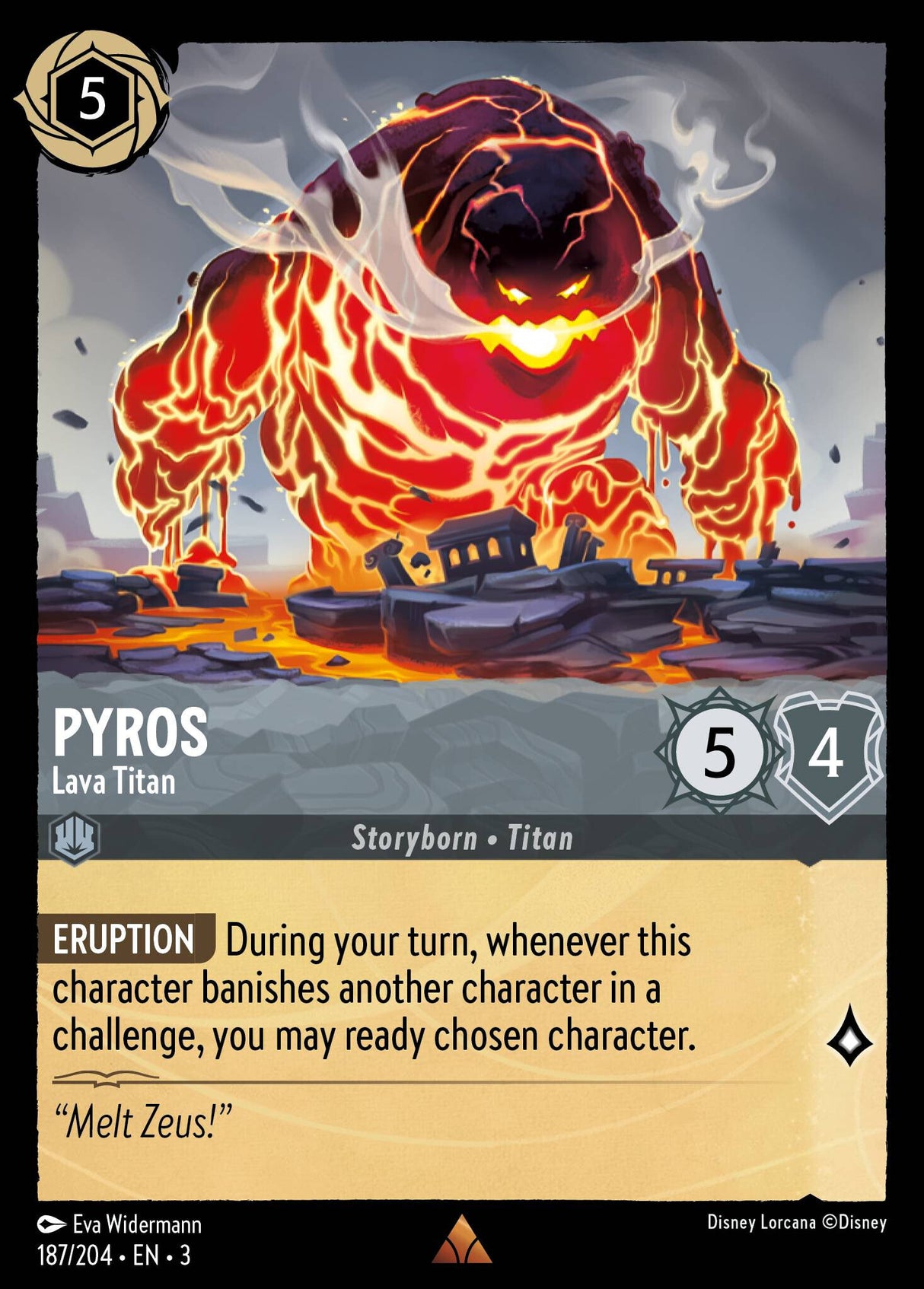 Disney Lorcana Into The Inklands 187/204 PYROS Lava Titan