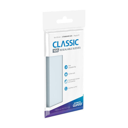 Ultimate Guard Resealable Standard Size Classic Sleeves Transparent