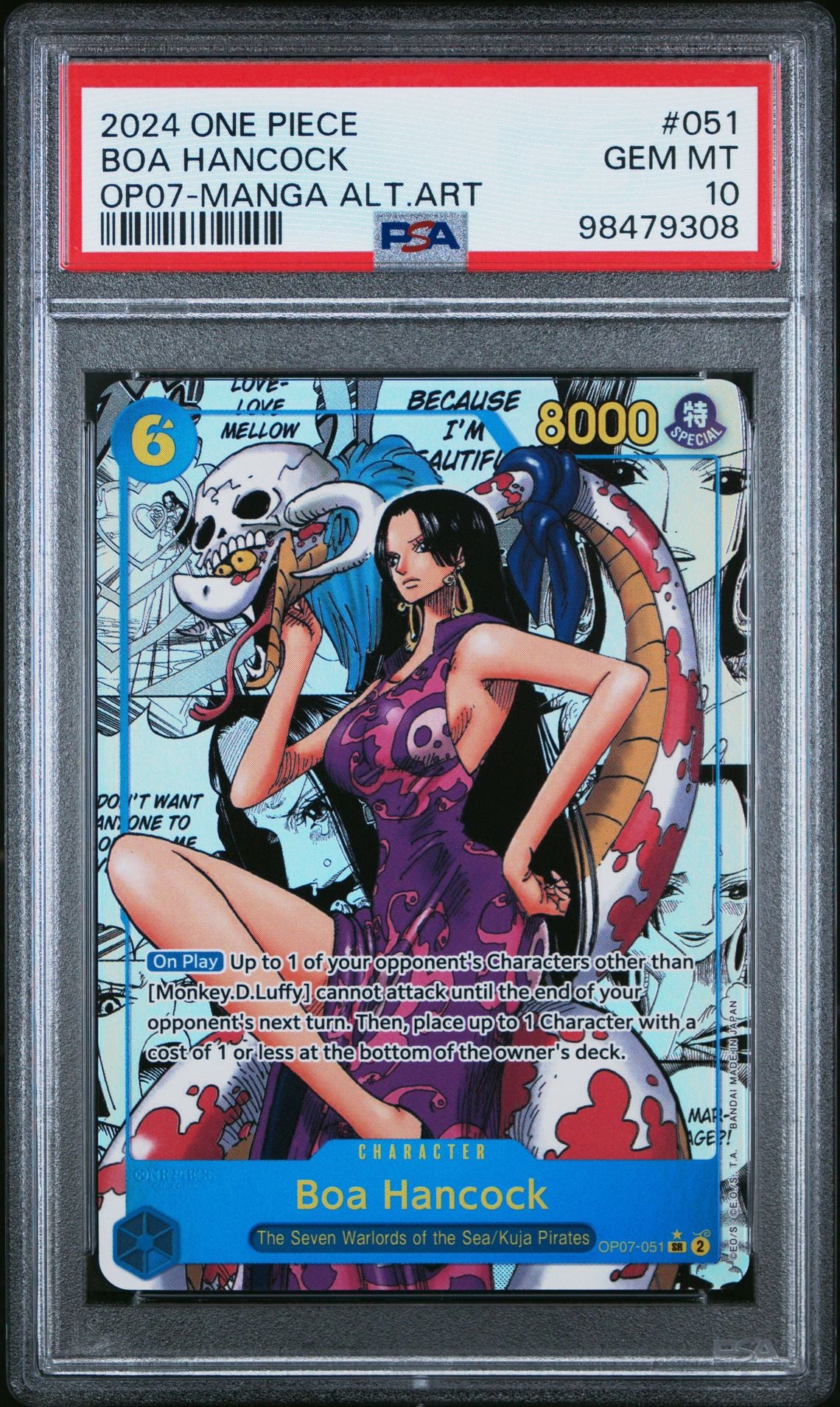 2024 One Piece 500 Years in the Future 051 Boa Hancock Manga Alternate Art PSA 10