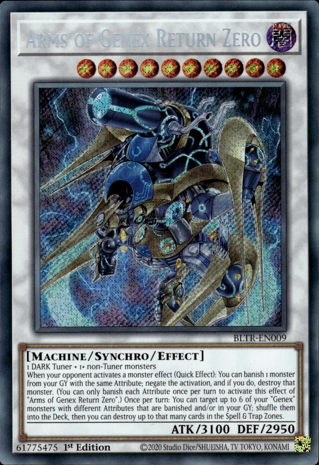 Battles Of Legend: Terminal Revenge BLTR-EN009 Arms of Genex Return Zero Secret Rare