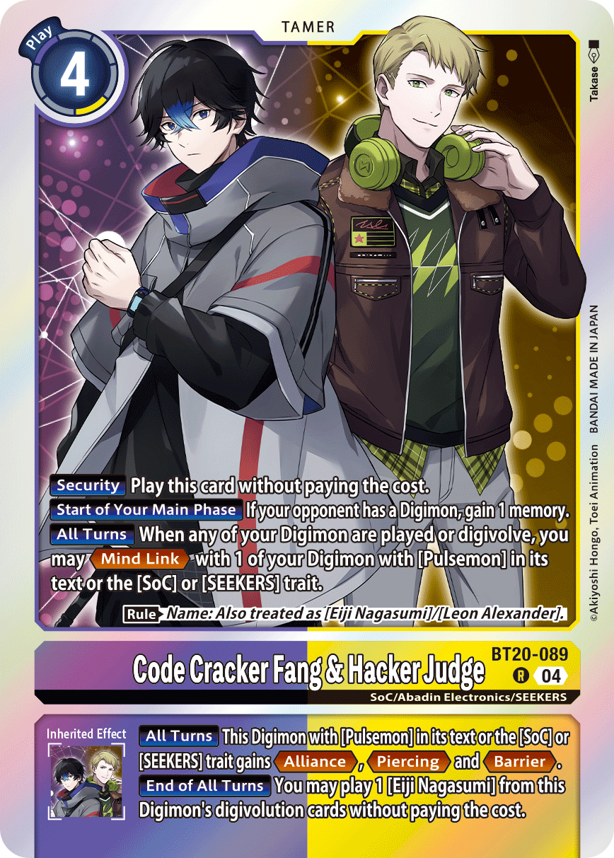 Special Booster Ver.2.5 BT20-089 Code Cracker Fang & Hacker Judge