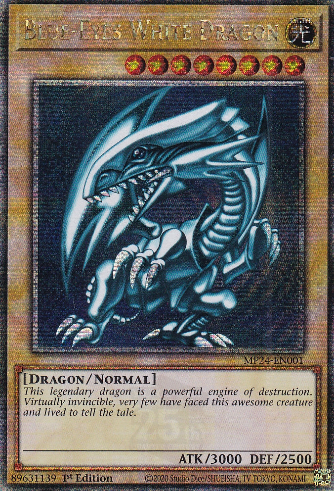 25th Anniversary Dueling Mirrors Tin MP24-EN001 Blue-Eyes White Dragon Quarter Century Secret Rare 1st Edition