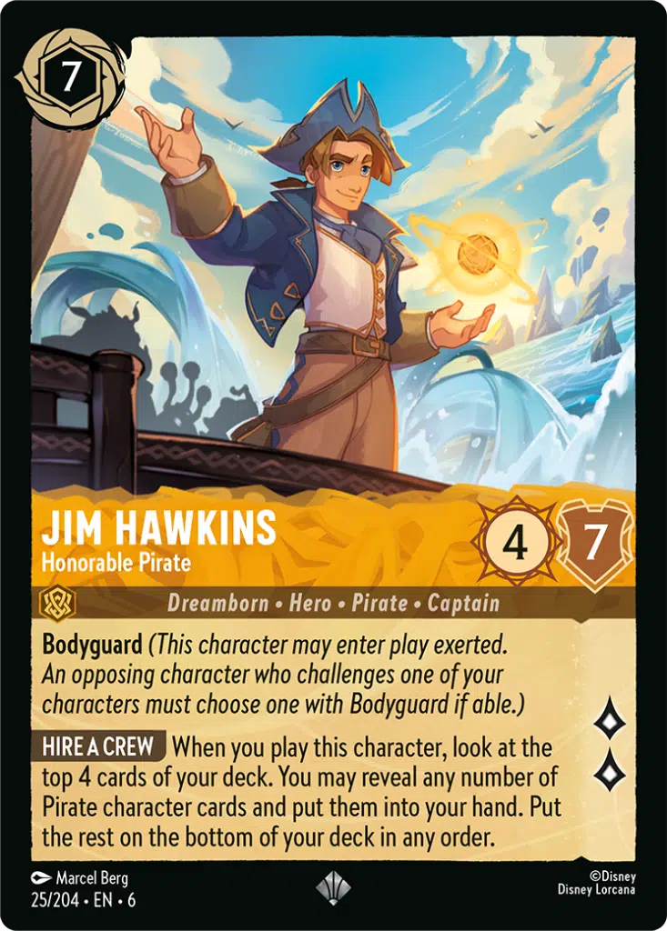 Disney Lorcana Azurite Sea 025/204 Jim Hawkins - Honorable Pirate Foil