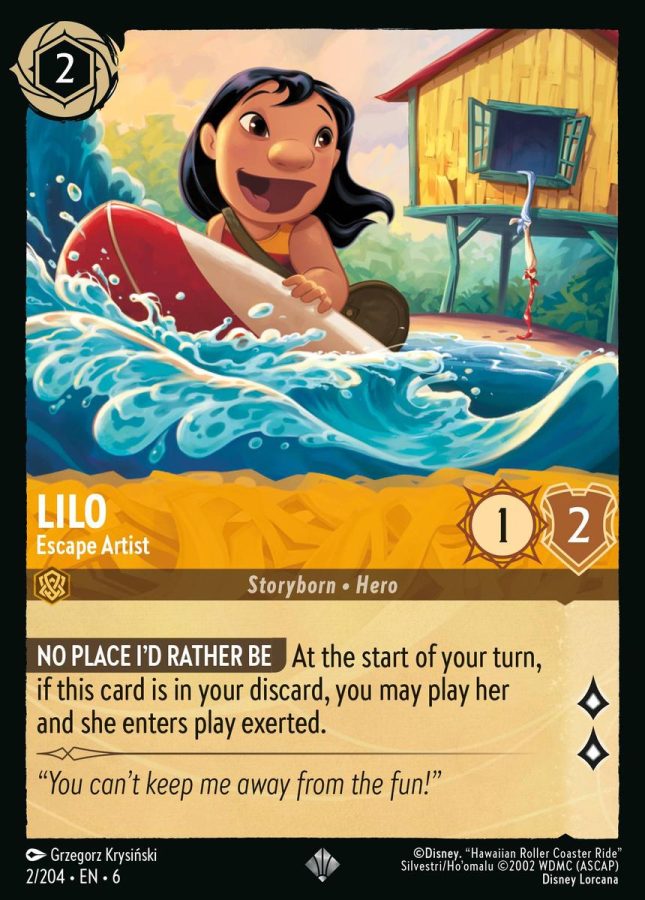 Disney Lorcana Azurite Sea 002/204 Lilo - Escape Artist Foil