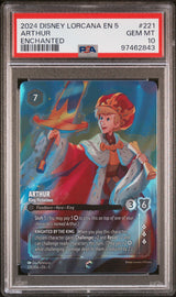 2024 Disney Lorcana EN 5-Shimmering Skies 221 Arthur - King Victorious Enchanted PSA 10