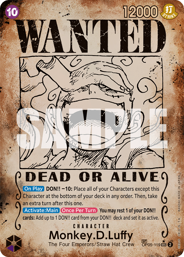 OP05-119 | SEC | CHARACTER Monkey.D.Luffy WANTED