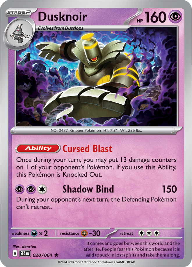 Scarlet & Violet Shrouded Fable 020/064 Dusknoir Reverse Holo