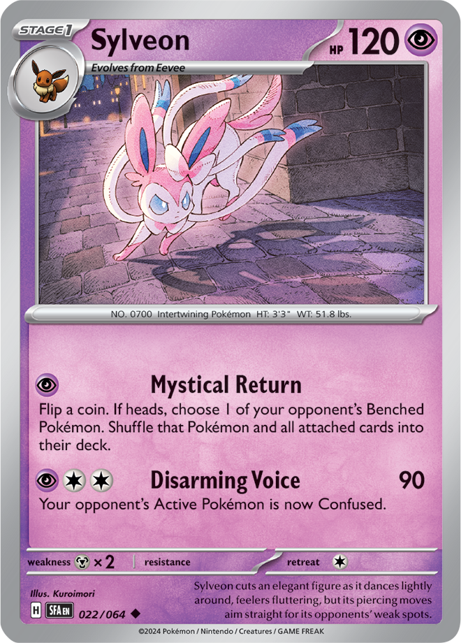 Scarlet & Violet Shrouded Fable 022/064 Sylveon Reverse Holo