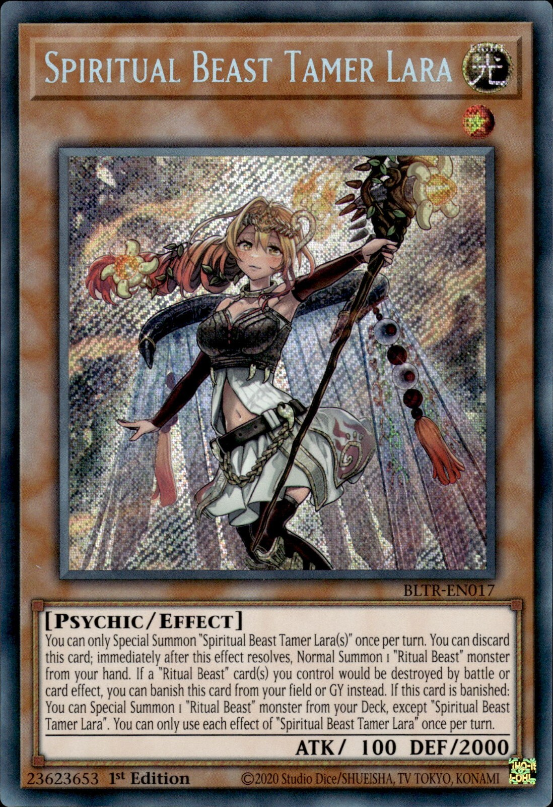 Battles Of Legend: Terminal Revenge BLTR-EN017 Spiritual Beast Tamer Lara Secret Rare