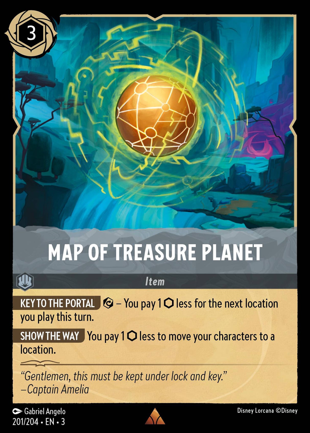 Disney Lorcana Into The Inklands 201/204 MAP OF TREASURE PLANET