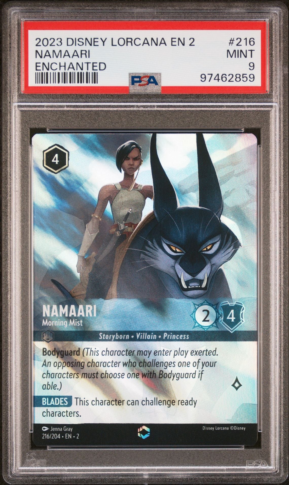 2023 Disney Lorcana Rise Of The Floodborn 216/204 NAMAARI Morning Mist PSA 9