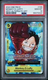 2024 One Piece 500 Years in the Future 109 Monkey D. Luffy Alternate Art PSA 10