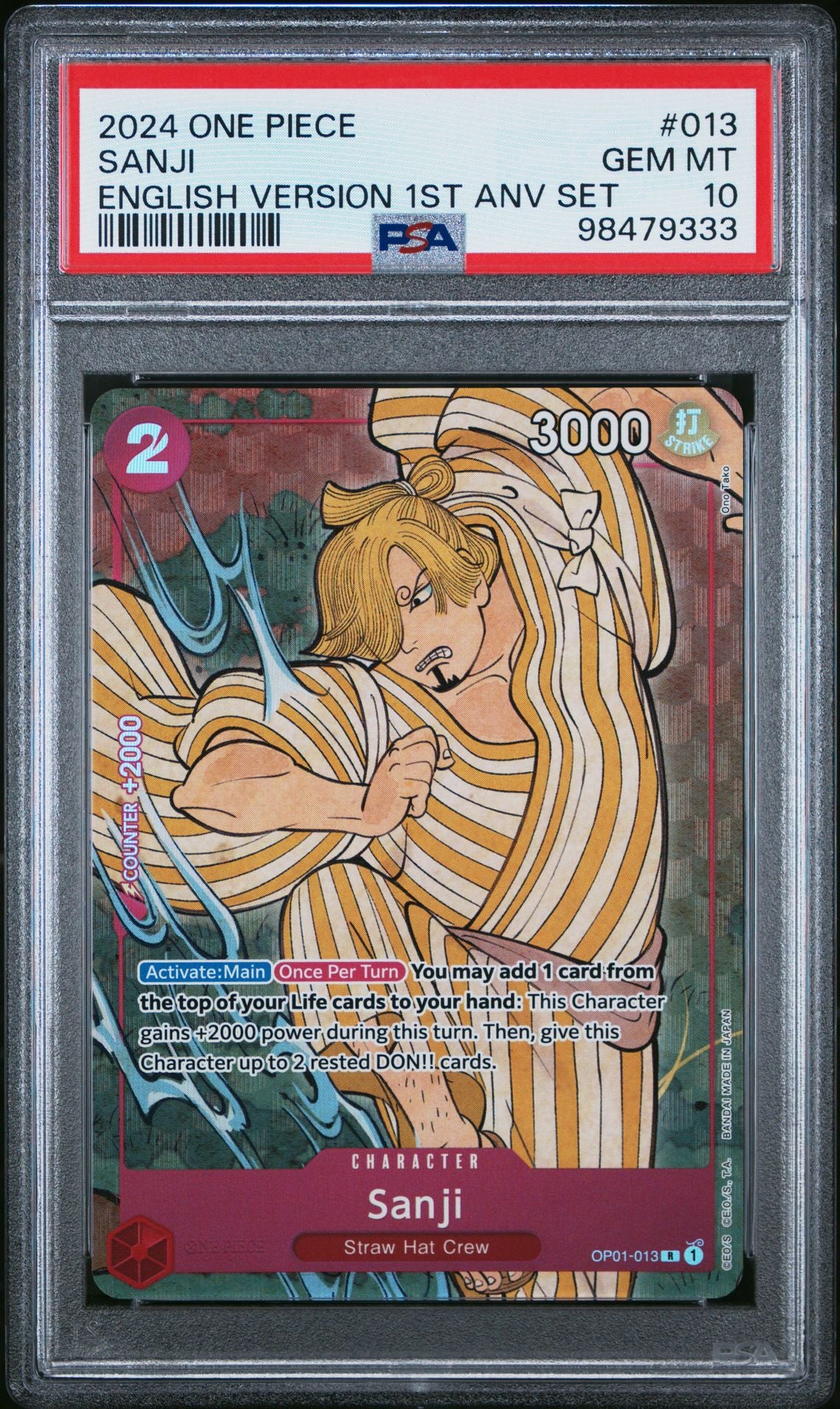 2024 One Piece English Version 1st Anniversary Set 013 Sanji PSA 10