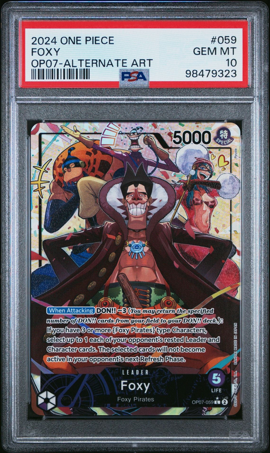 2024 One Piece Card Game - 500 Years In The Future Foxy Alternate Art PSA 10