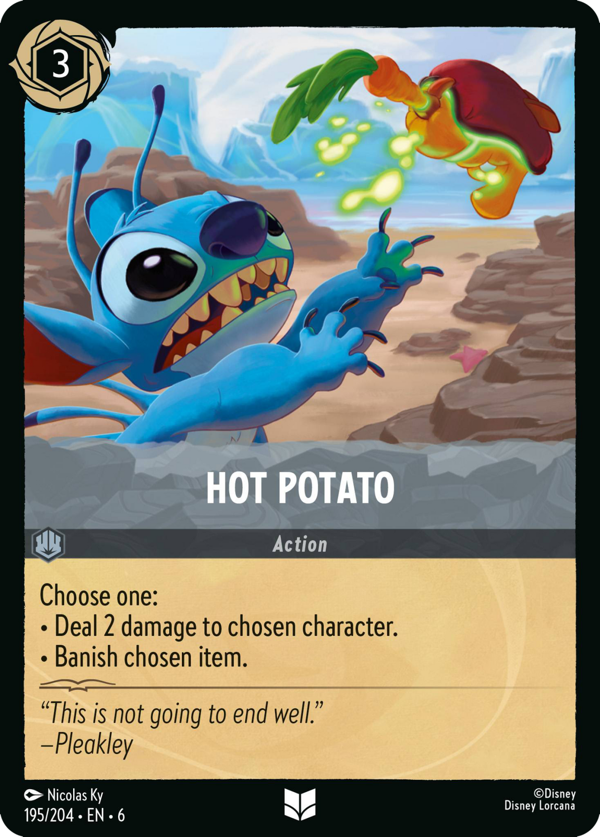 Disney Lorcana Azurite Sea 195/204 Hot Potato Foil