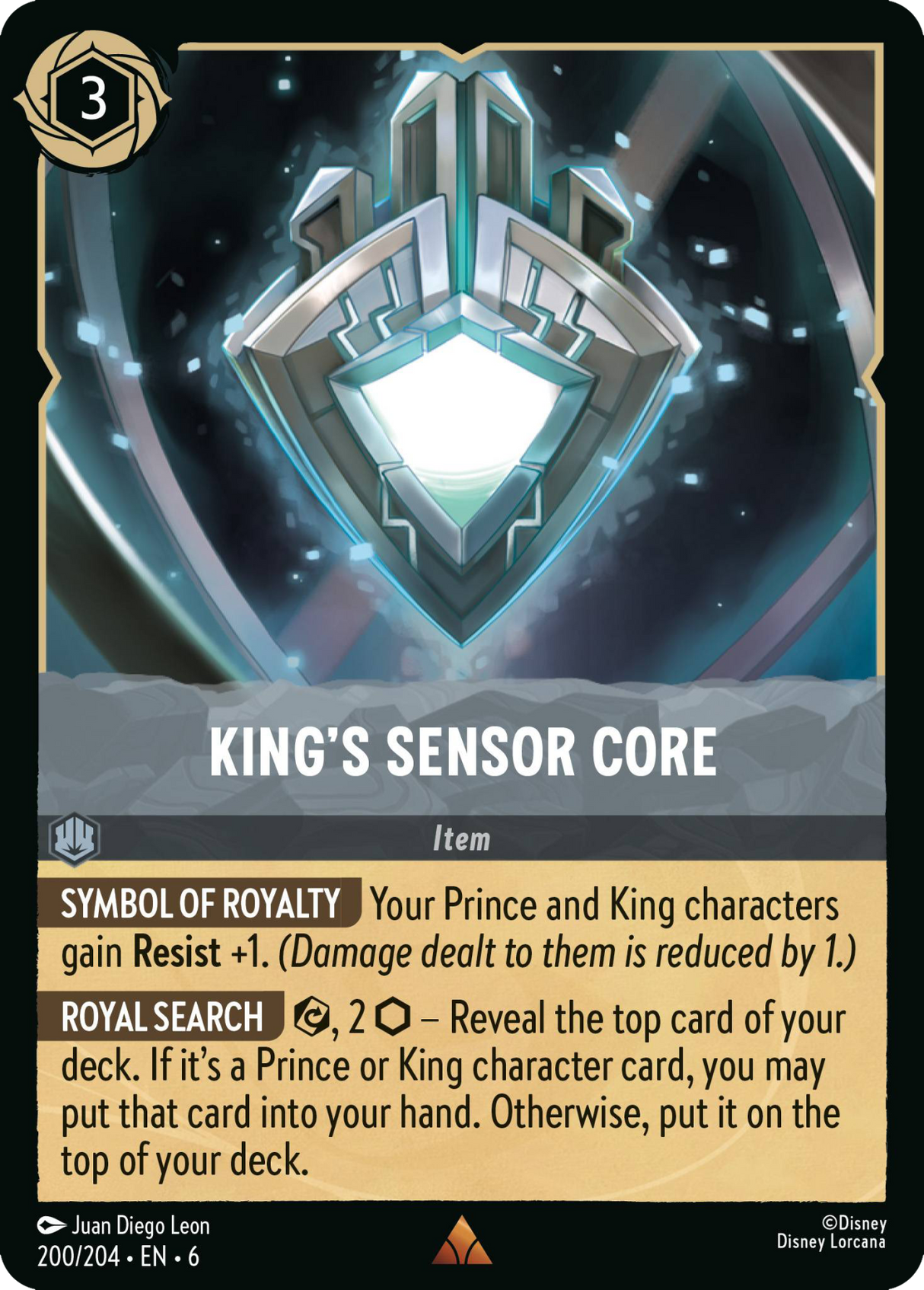 Disney Lorcana Azurite Sea 200/204 King's Sensor Core