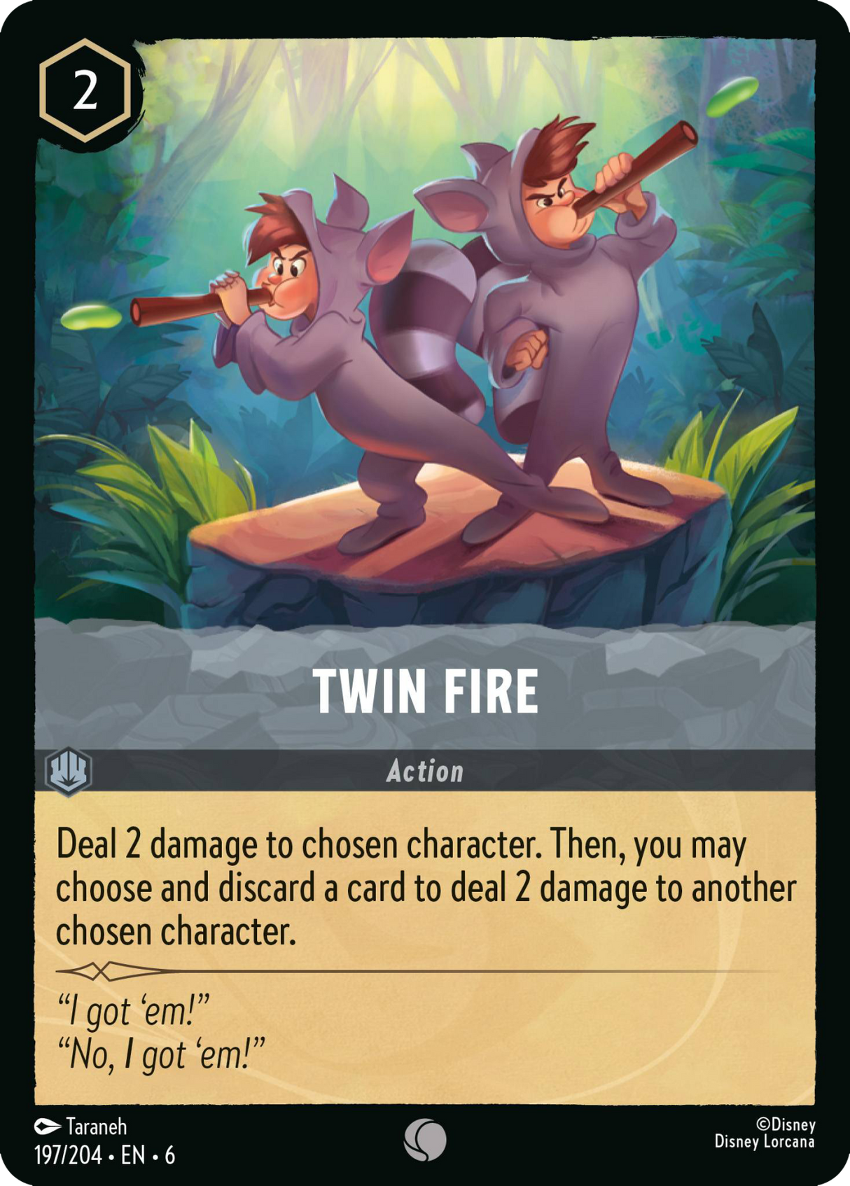 Disney Lorcana Azurite Sea 197/204 Twin Fire Foil