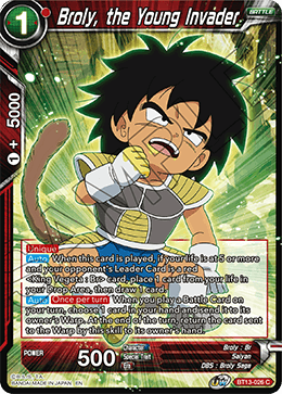 Supreme Rivalry BT13-026 Broly The Young Invader