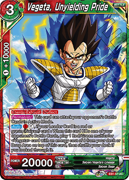 Battle Evolution EB1-57 Vegeta Unyielding Pride