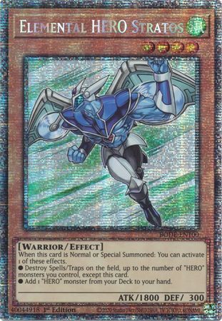 Burst Of Destiny BODE-EN100 Elemental HERO Stratos STARLIGHT RARE