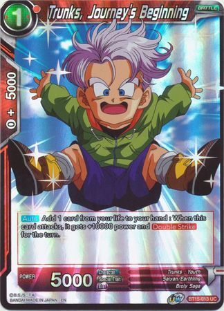 SAIYAN SHOWDOWN BT15-013 Trunks, Journey's Beginning Foil