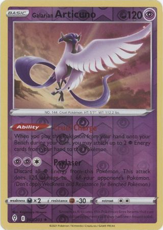 SWSH Evolving Skies 063/203 Galarian Articuno Reverse