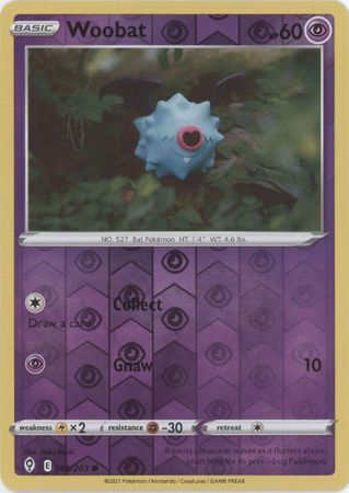 SWSH Evolving Skies 068/203 Woobat Reverse