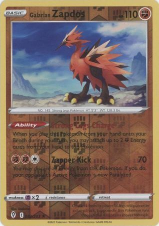 SWSH Evolving Skies 082/203 Galarian Zapdos Reverse