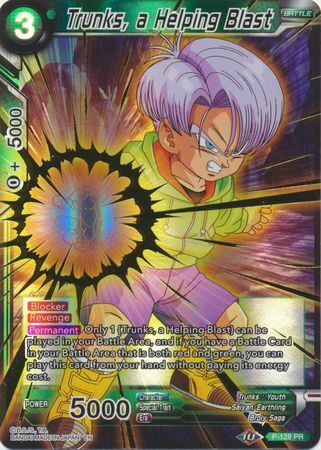 Dragon Ball Super Card Game - Mythic MB-01 P-128 Trunks, a Helping Blast [Gold Stamp]