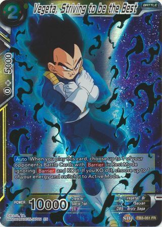 Dragon Ball Super Card Game - Mythic MB-01 TB3-051 Vegeta, Striving to be the Best [Gold Stamp]