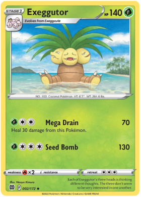 SWSH Brilliant Stars 002-172 Exeggutor