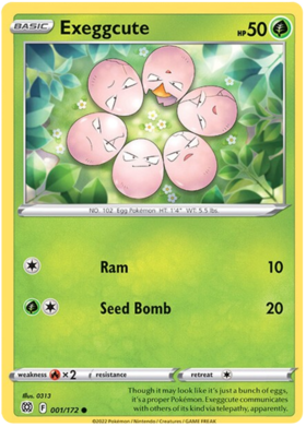 SWSH Brilliant Stars 001-172 Exeggcute Reverse