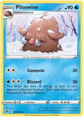 SWSH Astral Radiance 032-189 Piloswine