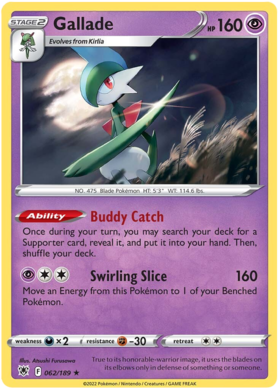 SWSH Astral Radiance 062-189 Gallade