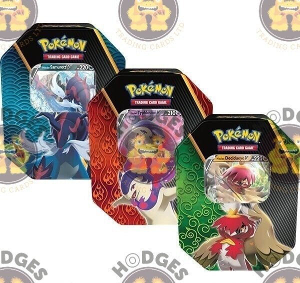 Pokémon TCG Divergent Powers Tins - Hisuian Decidueye, Samurott and Typhlosion Custom Tins