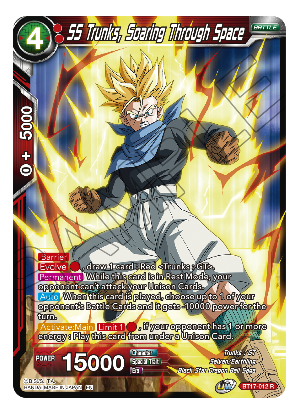 Ultimate Squad BT17-012 SS Trunks, Soaring Through Space