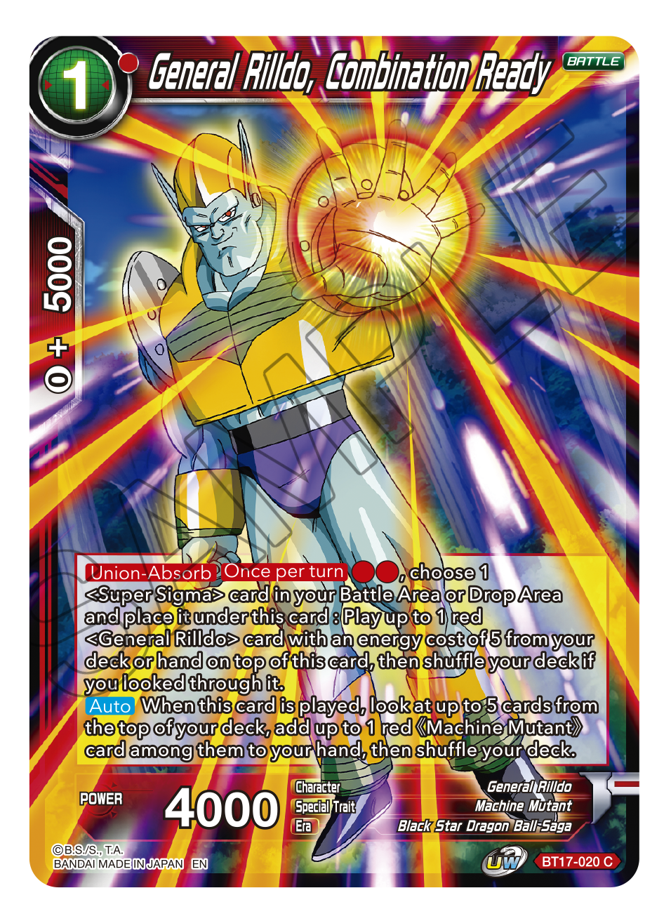 Ultimate Squad BT17-020 General Rilldo, Combination Ready