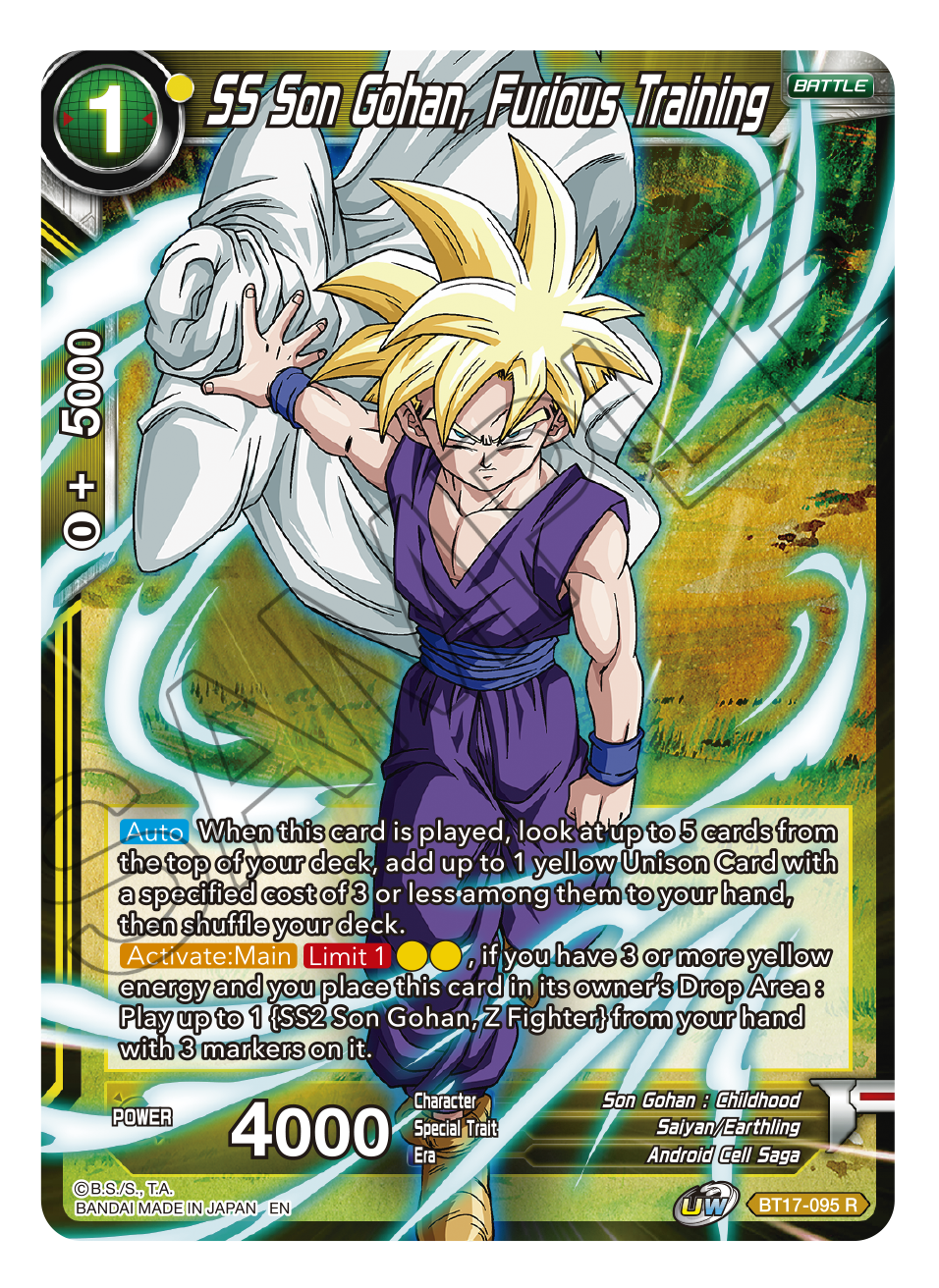 Ultimate Squad BT17-095 SS Son Gohan, Furious Training