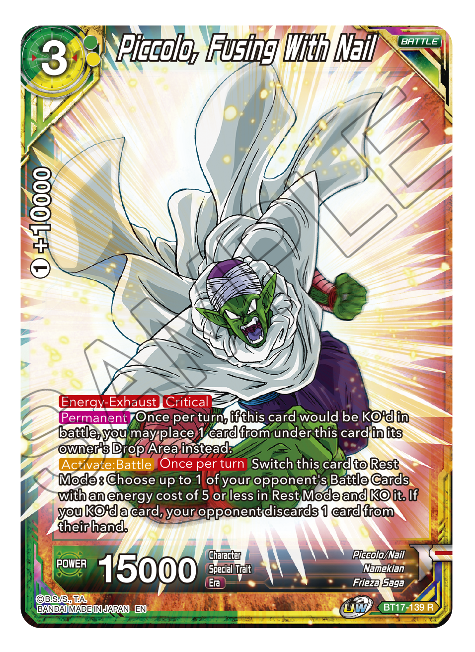 Ultimate Squad BT17-139 Piccolo, Fusing With Nail