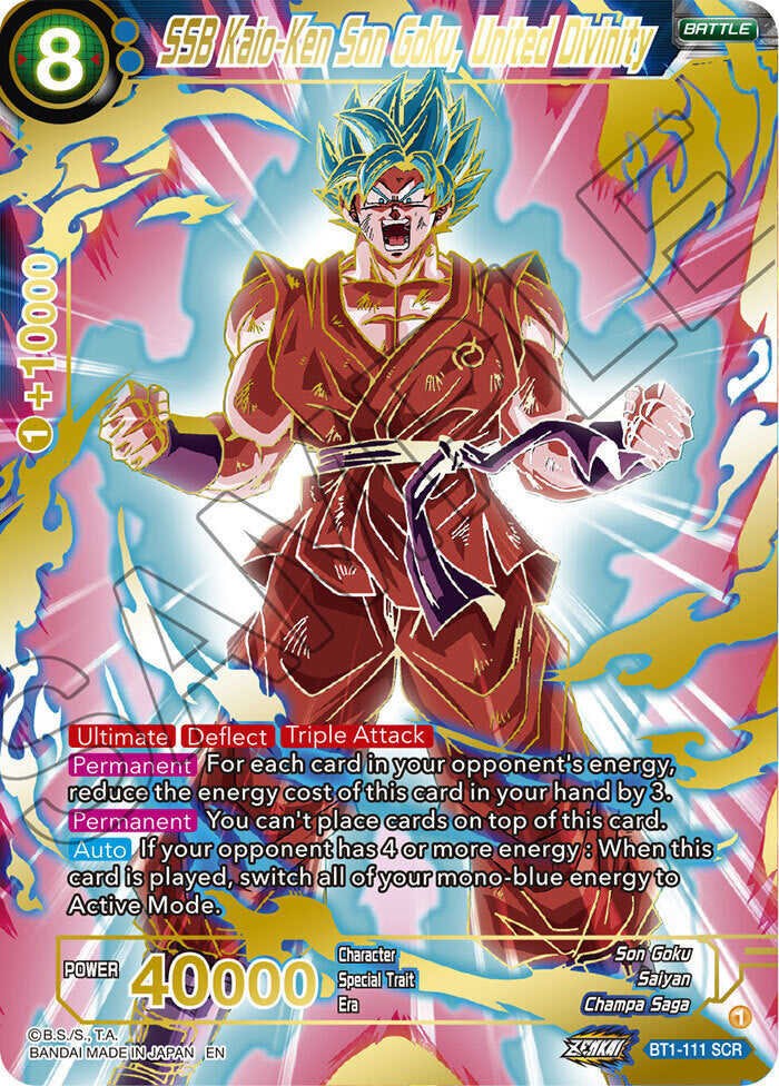 Zenkai Series Dawn of The Z-Legends BT1-111 SSB Kaio-Ken Son Goku, United Divinity