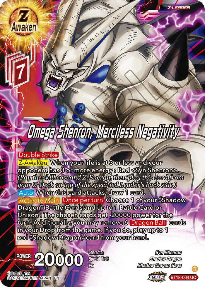 Zenkai Series Dawn of The Z-Legends BT18-004 Omega Shenron, Merciless Negativity